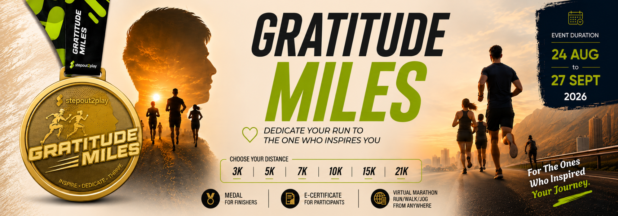 StepOut2Play – Gratitude Miles: For the ones who inspired your journey event